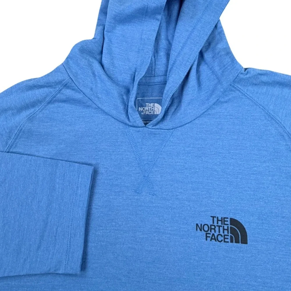 The North Face Hoodie Men XXL Blue Performance Cotton Rayon Classic Lightweight